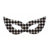 Maschera Argento in Tessuto a Scacchi in Busta con Cavallotto di Carnival-Toys
