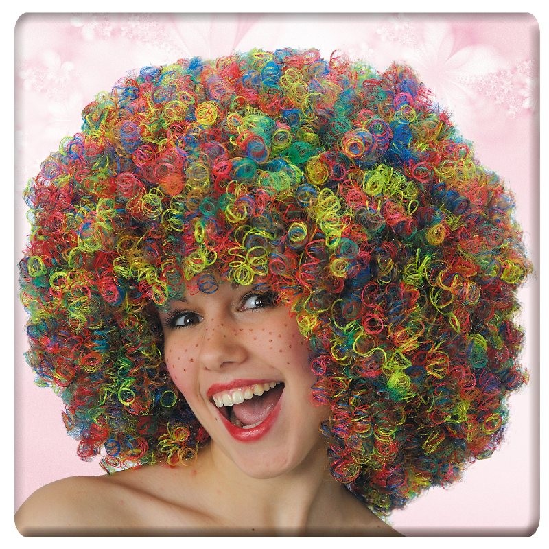 Parrucca Super Ricciolona Multicolor (Gr.190 Ca.) in Valigetta di Carnival-Toys