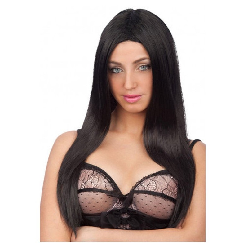 Parrucca Nera Lunga Liscia in Busta di Carnival-Toys
