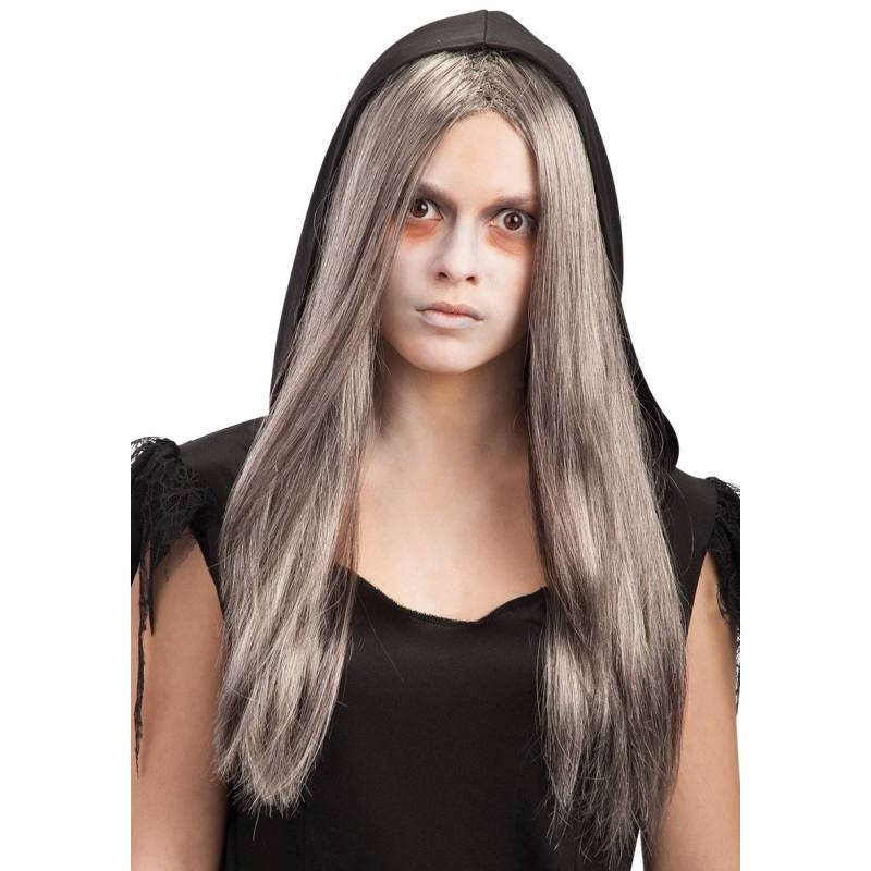 Parrucca Liscia Lunga Grigia in Busta di Carnival-Toys