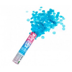 Party Popper Coriandoli Azzurri ad Aria Comp. H.Cm.20 Ca. in Espositore - Gender Reveal Nascita Maschio di Carnival-Toys