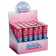 Party Popper Coriandoli Azzurri ad Aria Comp. H.Cm.20 Ca. in Espositore - Gender Reveal Nascita Maschio di Carnival-Toys