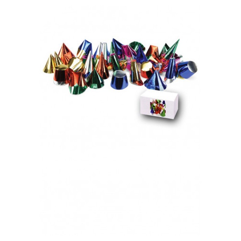 100 Cappellini Mignon Metallizzati in Carta H. Cm. 5/9 Ca. Mod.Ass. in S di Carnival-Toys