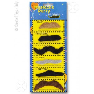 Cartella con 6 Baffi Ass. in Blister di Carnival-Toys