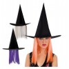 Cappello Strega in Tessuto Plastificato con Capelli Col. Ass. H. Cm. 38 di Carnival-Toys