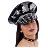 Cappello Punk Rock in Vinile con Teschi e Punte in Metallo con Cartellino/Etichetta di Carnival-Toys