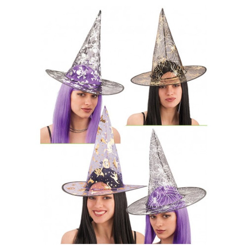 Cappello Strega C/Decorazioni Lurex H. Cm. 35 Ca. Mod.Ass. con Cartellin di Carnival-Toys