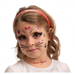 Cartella Decorazioni Adesive Viso Gattina in Busta su Cartoncino di Carnival-Toys