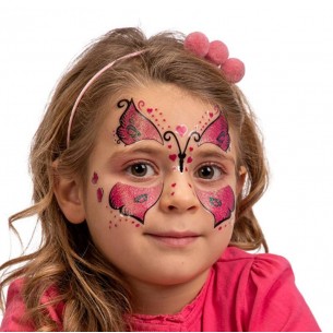 Cartella Decorazioni Adesive Viso Farfalla in Busta su Cartoncino di Carnival-Toys