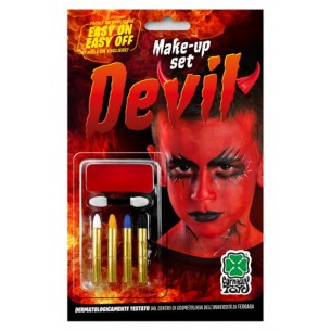 Fondotinta Rosso + 4 Matite in Blister di Carnival-Toys