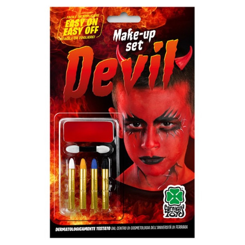 Fondotinta Rosso + 4 Matite in Blister di Carnival-Toys