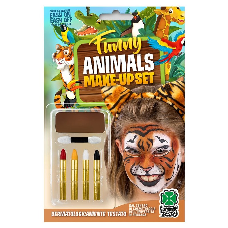 Fondotinta Tigre + 4 Matite in Blister di Carnival-Toys