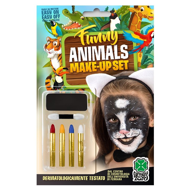 Fondotinta Gatto Nero + 4 Matite in Blister di Carnival-Toys