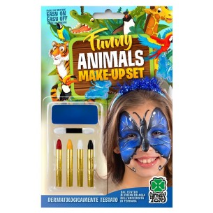 Fondotinta Farfalla Blu + 4 Matite in Blister di Carnival-Toys