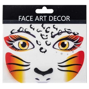 Cartella Tatuaggio Viso Leopardo in Busta su Cartoncino di Carnival-Toys