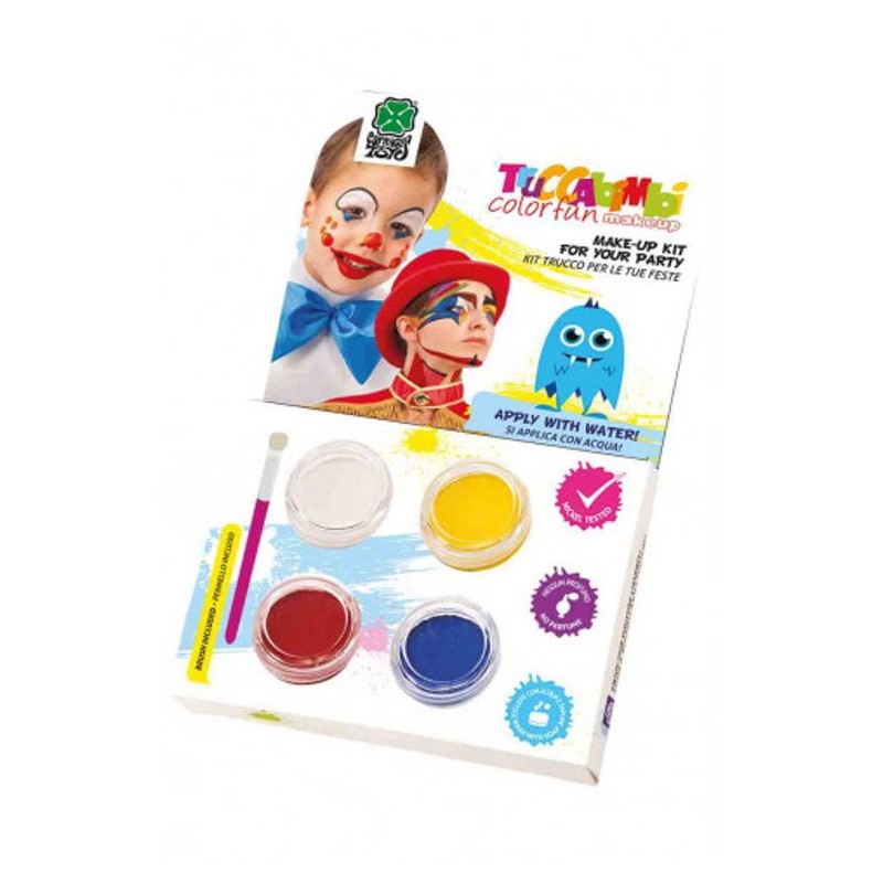 Kit Trucco ad Acqua (Clown) C/Pennello in Scatola di Carnival-Toys