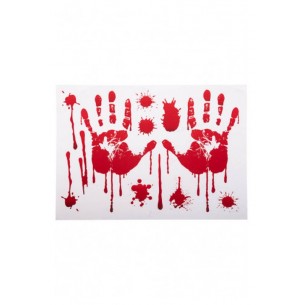 Vetrofania Mani Insanguinate H.Cm.25x35 Ca. con Cartellino/Etichetta di Carnival-Toys