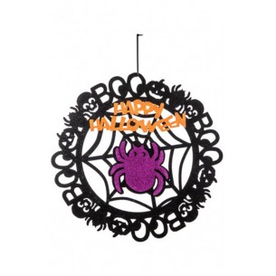 Decorazione Ragno in Feltro D'Appendere. Diam.Cm.38 Ca. con Cartellino/E di Carnival-Toys