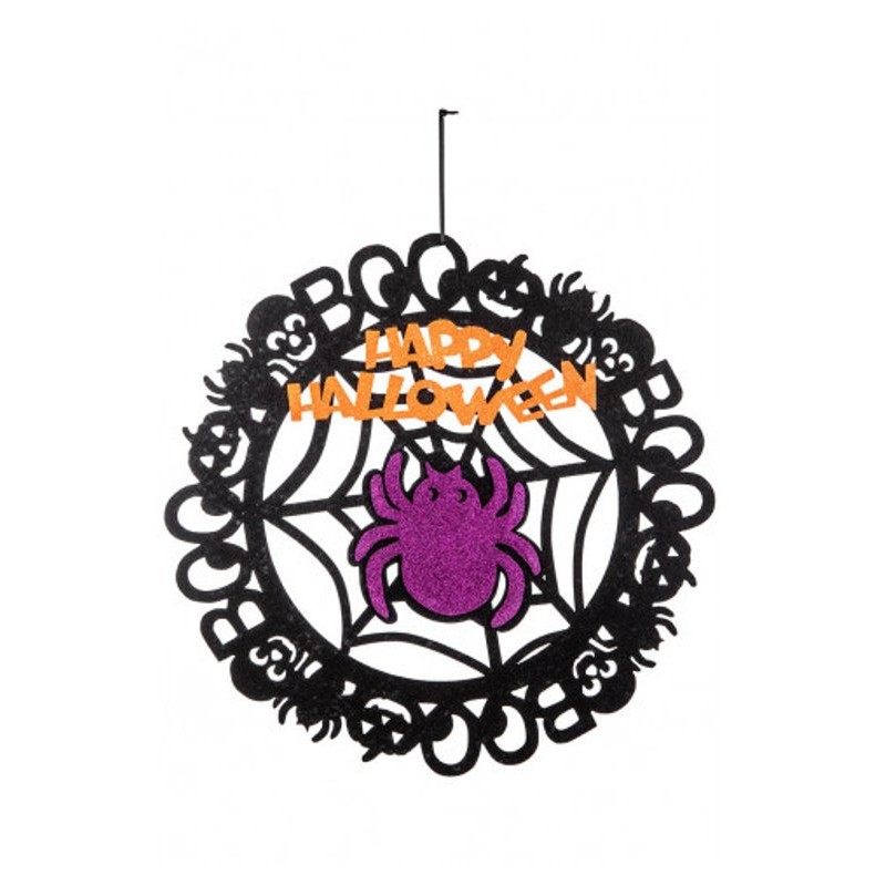 Decorazione Ragno in Feltro D'Appendere. Diam.Cm.38 Ca. con Cartellino/E di Carnival-Toys
