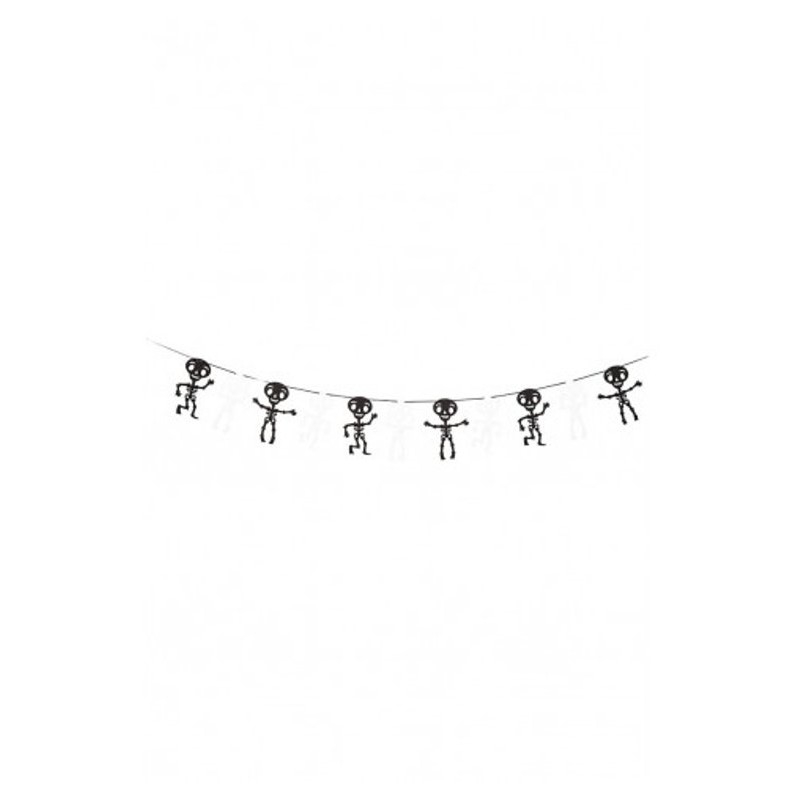 Festone con Scheletrini in Feltro H.Cm.17 L.Cm.300 Ca.In Busta C/Cav. di Carnival-Toys