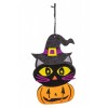 Decorazione Gattino con Zucca in Feltro D'Appendere H.Cm. 40 Ca. con Car di Carnival-Toys