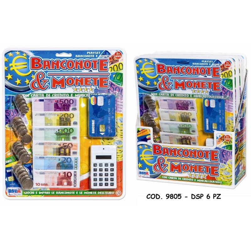 Set Banconote e Monete Blister Display 6 Pz di Ronchi Supertoys