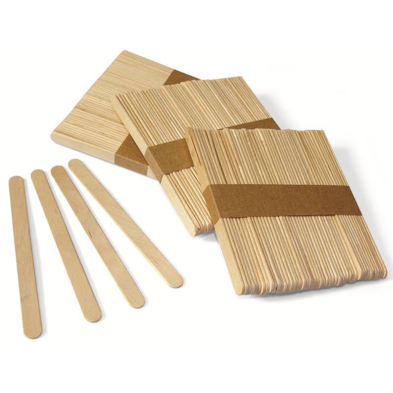 Confezione 50 Stecche Legno Colore Neutro 11x5x1 - Scatola da 12 Confezioni di Cwr Srl