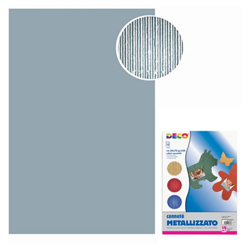 Cannete' Metal - Busta 10 Fogli Cm.50x70 - Argento di Cwr Srl