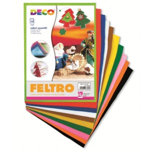Confezione 10 Fogli Feltro Colori Assortiti Misura 21x30 di Cwr Srl