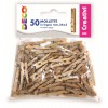 Confezione 50 Mollettine in Legno Misura 25x3mm di Cwr Srl