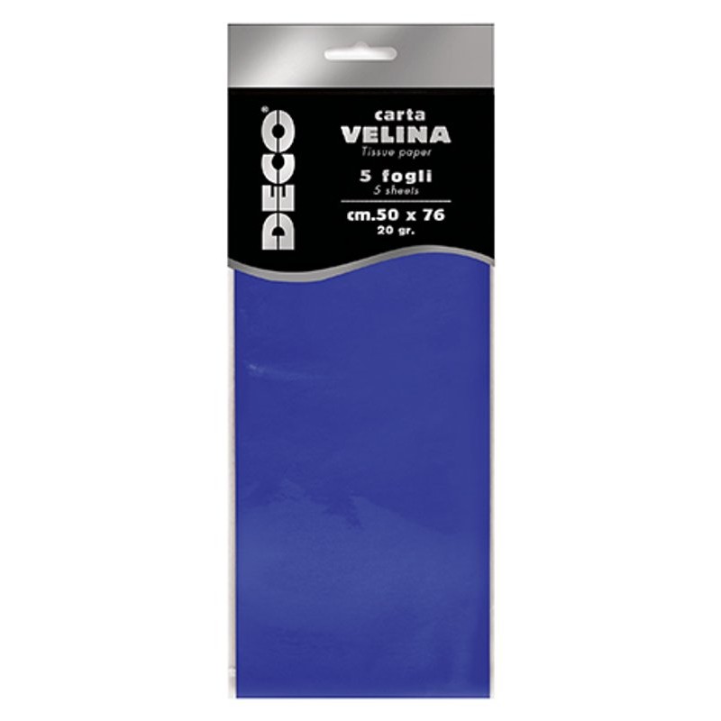 Carta Velina 20 Gr. Busta 5 Fg. Cm.50x76 Blu di Cwr Srl