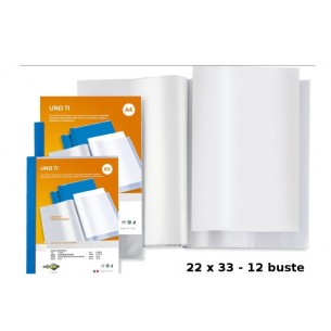 Portalistino a 12 Buste Misura 22x30 Cm Dorso Blu con Copertina Personalizzabile di Seirota