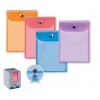 Buste Press Trasparenti con Bottone Colori Assortiti Misura 15x21 Cm - Confezione da 40 Pezzi di Seirota