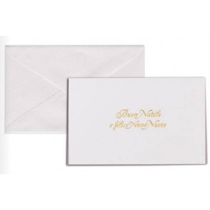 Biglietto di Auguri Natalizi Semplice Colore Bianco con Busta - Confezione da 50 Pezzi di Saul-Sadoch
