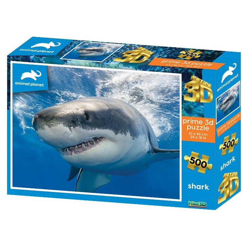 Puzzle 3d Discovery Great White Shark 500pc di Prime-3d