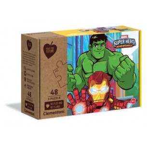 Puzzle 3x48 Pz Marvel Superhero di Clem-51 Puzzle Accessori