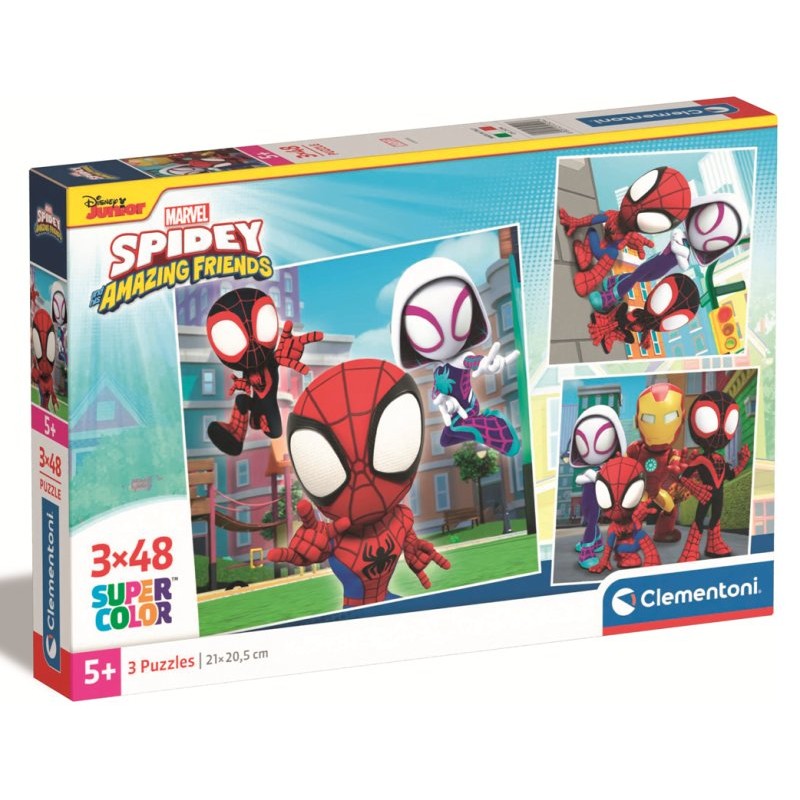 Puzzle 3x48 Square Spidey And His Amaz.Fr. di Clem-37 Puzzle 3x48 Pz