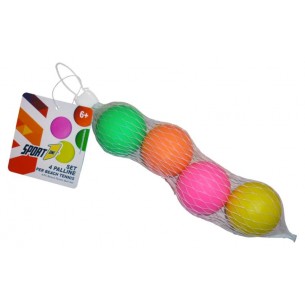 Palline Racchettoni Beach Fluo in Rete 4pz di Mandelli
