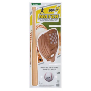 Set Baseball Match Guanto Palla e Mazza di Mandelli