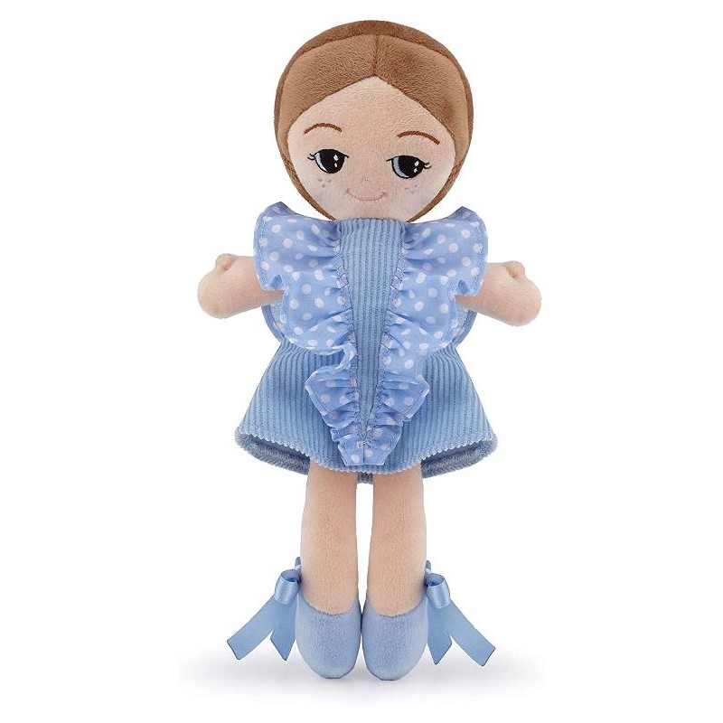 Bambola Pezza Abito Azzurro con Volant S (14x26x6 Cm) di Trudi