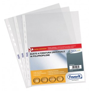 Busta Foratura-Universale Favorit Cf50 22x30 Polipropilene Buccia D'Arancia Superior Trasparente di Hamelin Canson