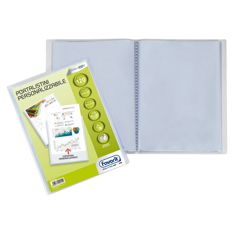 Portalistino Favorit-Sviluppo 22x30 Personalizzabile 120b Polipropilene Buccia D'Arancia Trasparente di Hamelin Canson