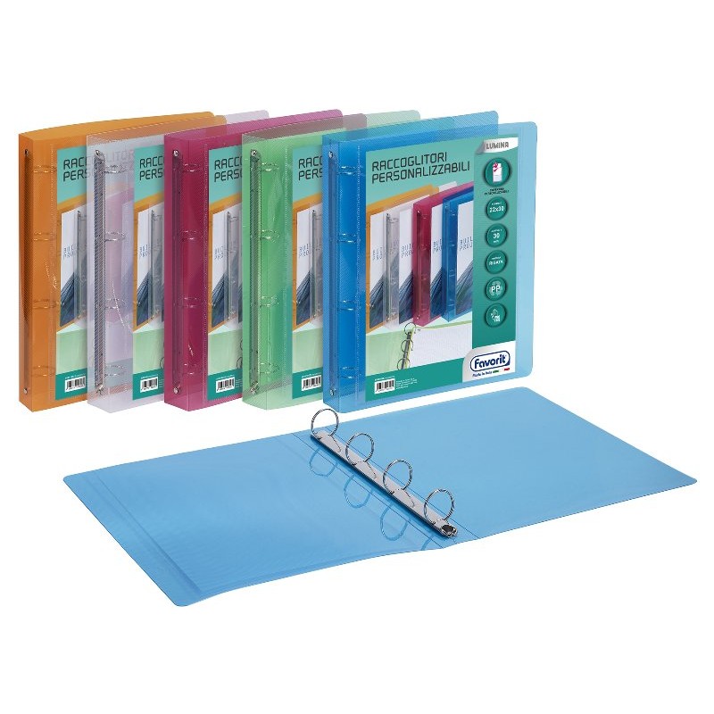 Raccoglitore Anelli Favorit-Lumina 22x30 Personalizzabile 4-Anelli D30 Polipropilene Ass di Hamelin Canson