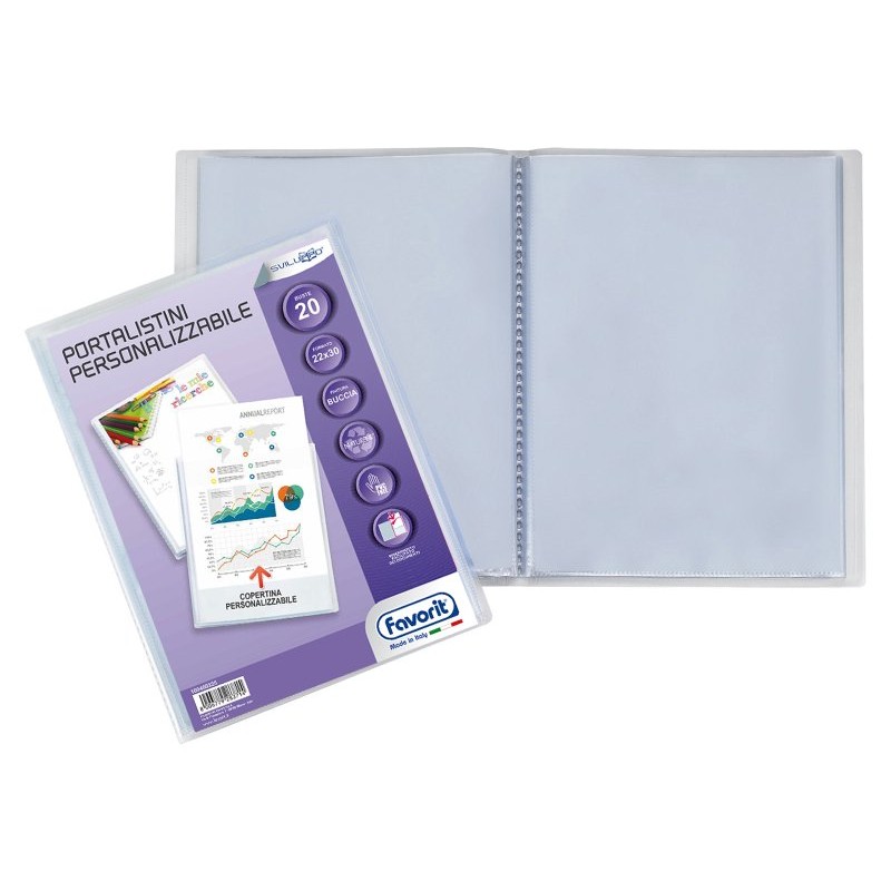 Portalistini Favorit Personalizzabili - 6 Buste Con Finitura Buccia D'Arancia, Tasca Frontale Trasparente 22x30cm | Per Presentazioni Eleganti - Foto 9