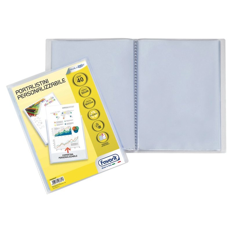 Portalistino Favorit-Sviluppo 22x30 Personalizzabile 40b Polipropilene Buccia D'Arancia Trasparente di Hamelin Canson