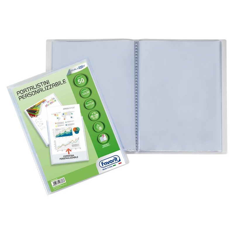 Portalistino Favorit-Sviluppo 22x30 Personalizzabile 50b Polipropilene Buccia D'Arancia Trasparente di Hamelin Canson