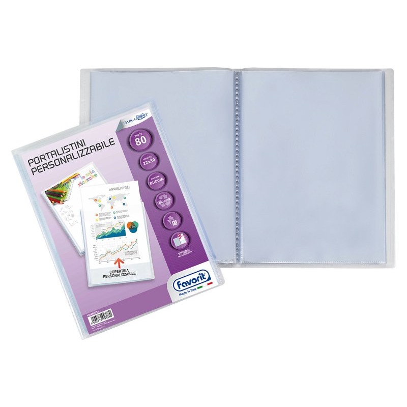Portalistino Favorit-Sviluppo 22x30 Personalizzabile 80b Polipropilene Buccia D'Arancia Trasparente di Hamelin Canson