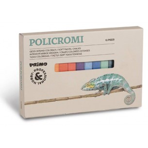 12 Gessi Policromi Tipo Quadrato, con Fascetta Autoadesiva, in Scatola Cartone di Morocolor