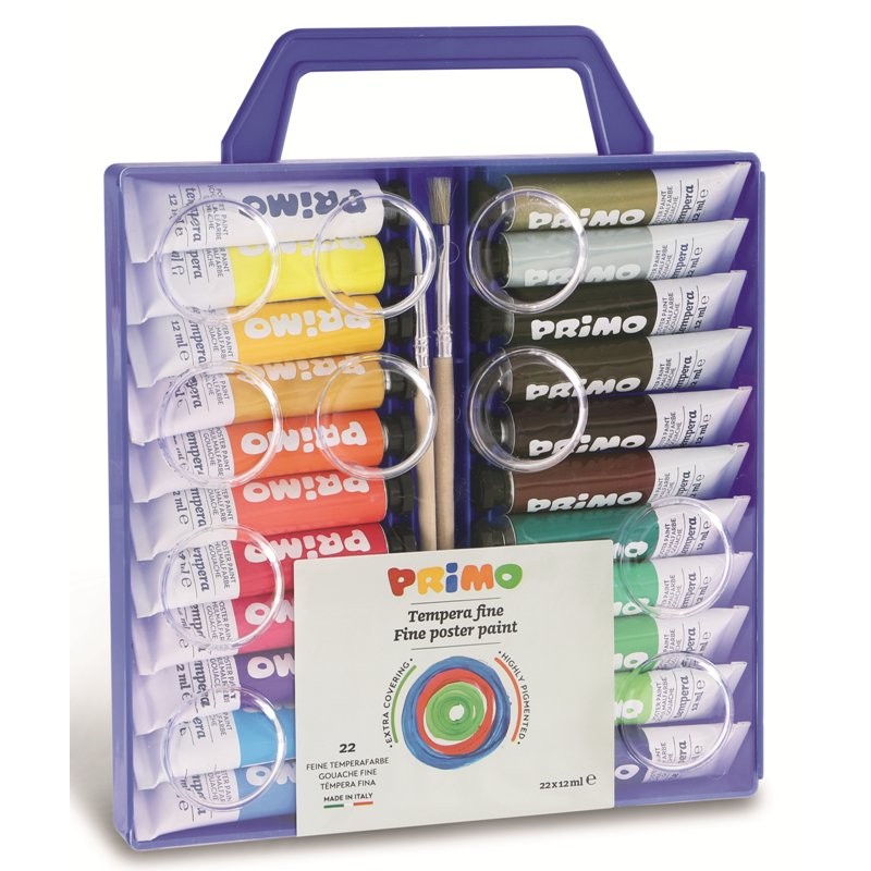 22 Colori a Tempera Tubetti Alluminio da 12ml in Valigetta di Plastica con Coperchio Tavolozza di Morocolor