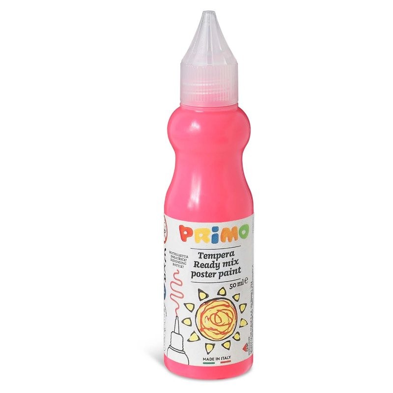 Tempera Brillante Pronta All'Uso in Bottiglia da 50ml con Beccuccio Erogatore, Colore Rosa Fluo 370f di Morocolor